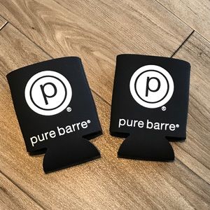 Pure Barre Circle P Koozie | Black with White Logo | New
